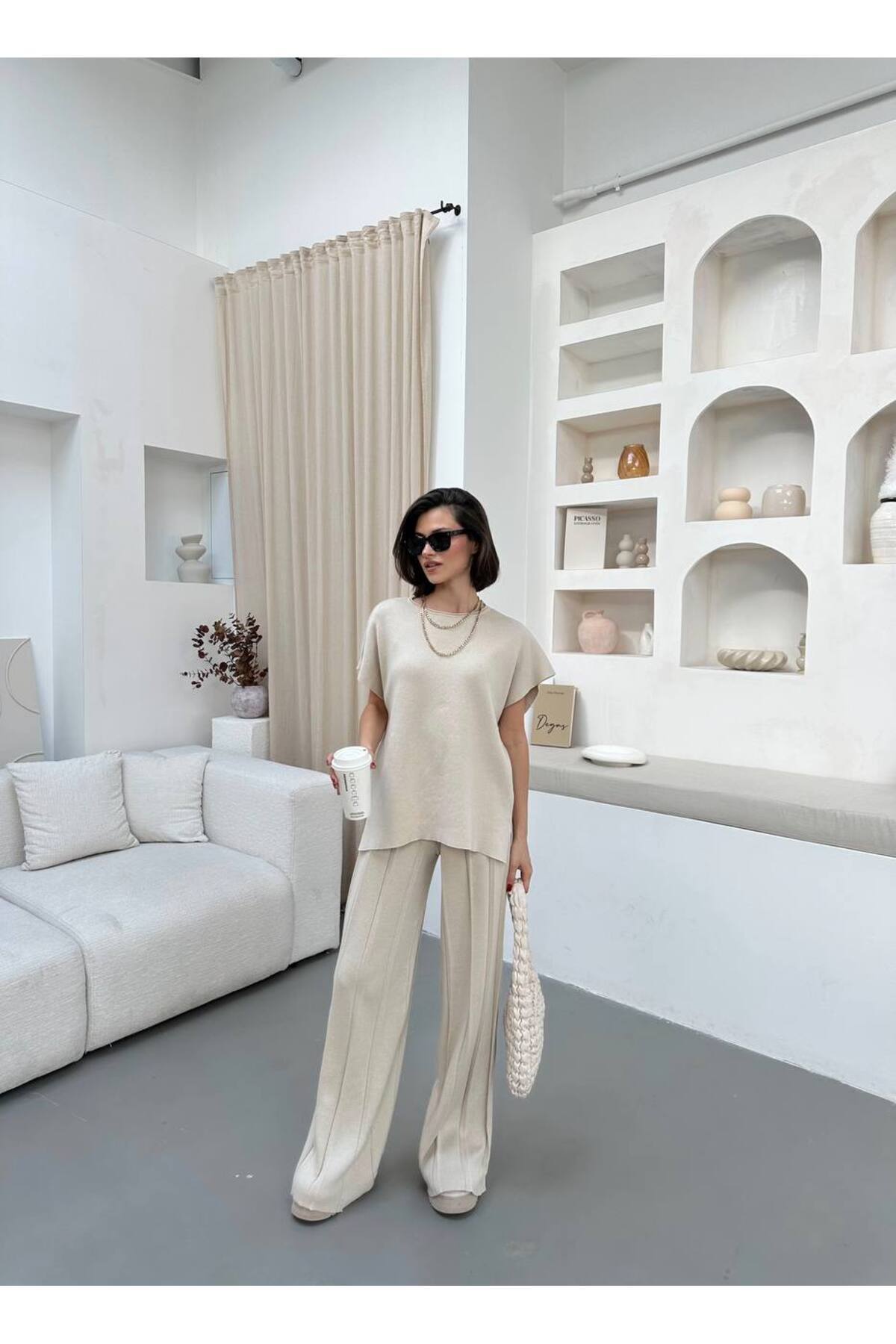 Kadın Relax Fit Triko İkili Takım – Bej / Kahverengi / Siyah Renk Seçenekleri